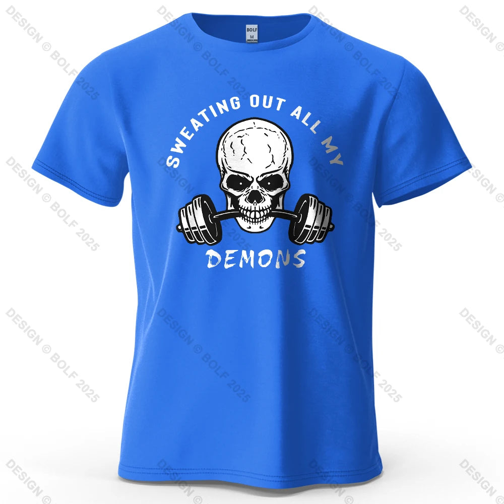 Skull Graphic Oversized Gym T-Shirt