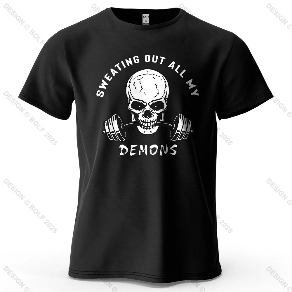 Skull Graphic Oversized Gym T-Shirt