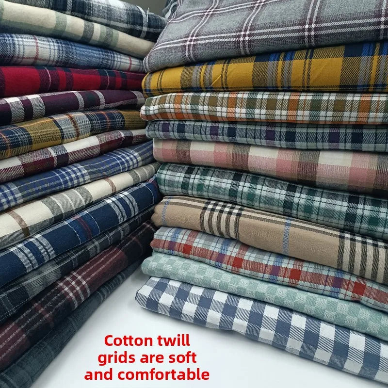 Cotton Twill Plaid Fabric by the Meter - alternate view