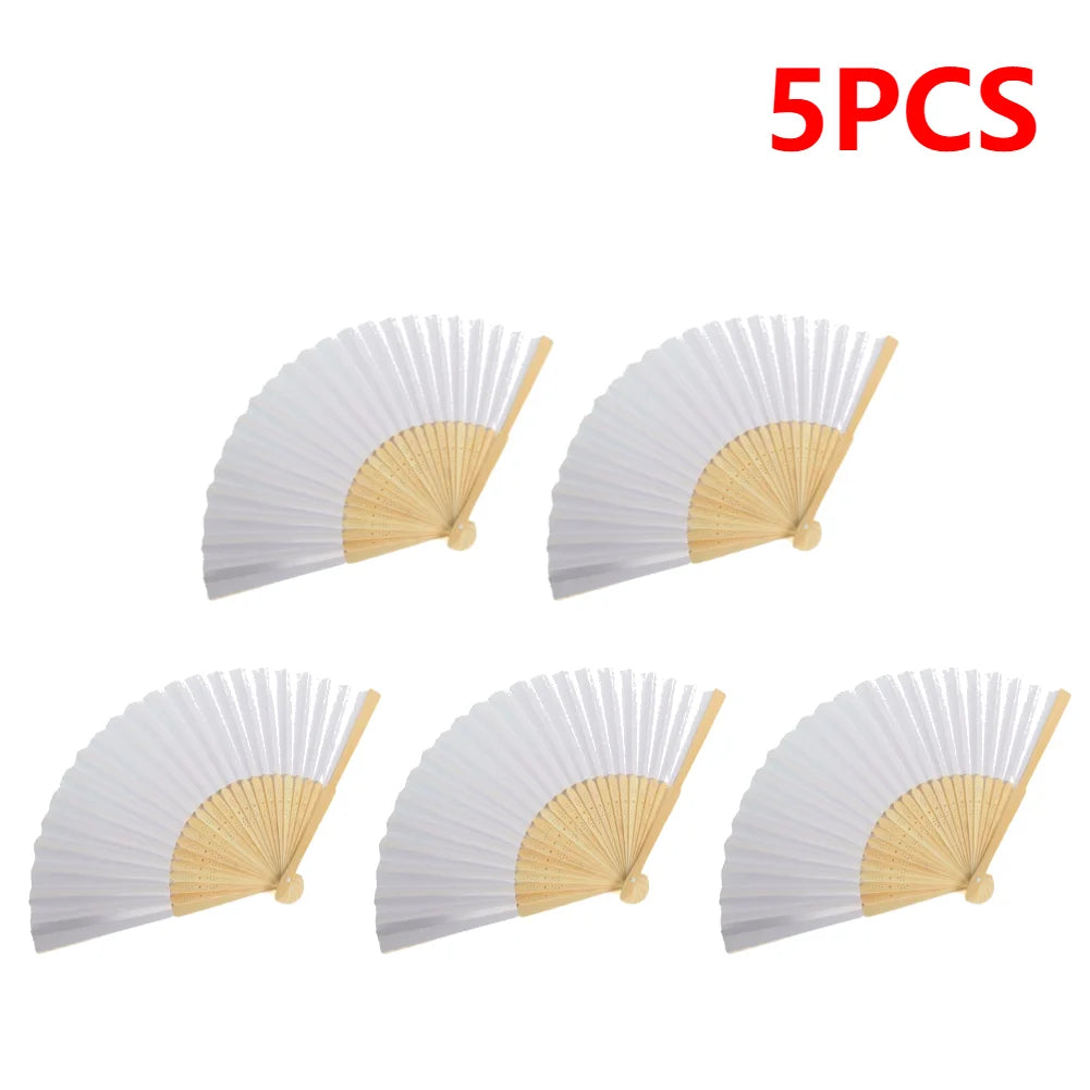 DIY Blank Paper Folding Fans