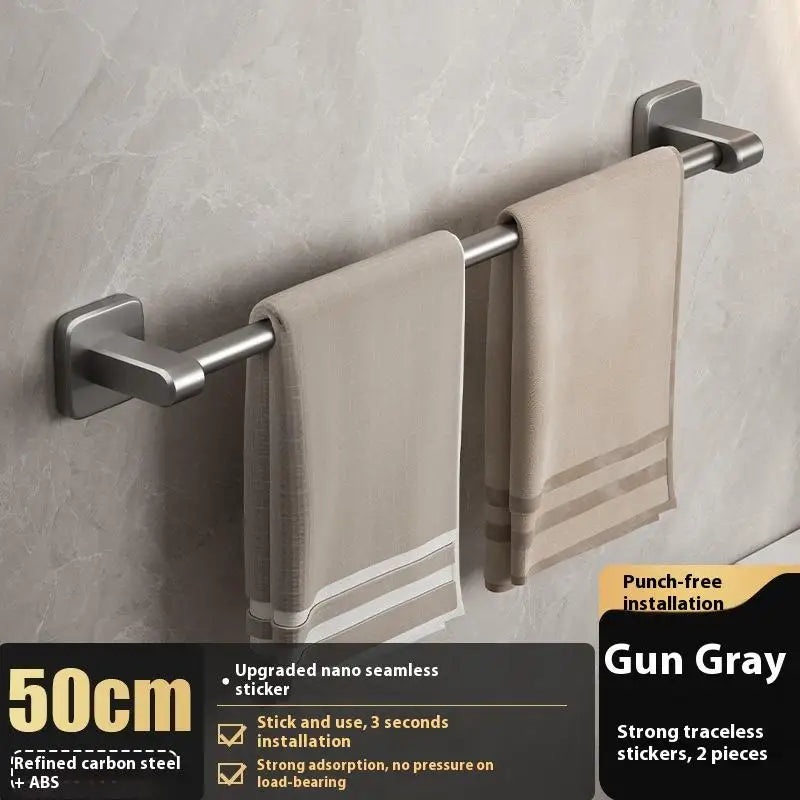 ♥Bathroom Towel Bar/Hook/Towel Rack/Kitchen Rag Rack Wall Mount Shelf Punch Free Bathroom Accessories