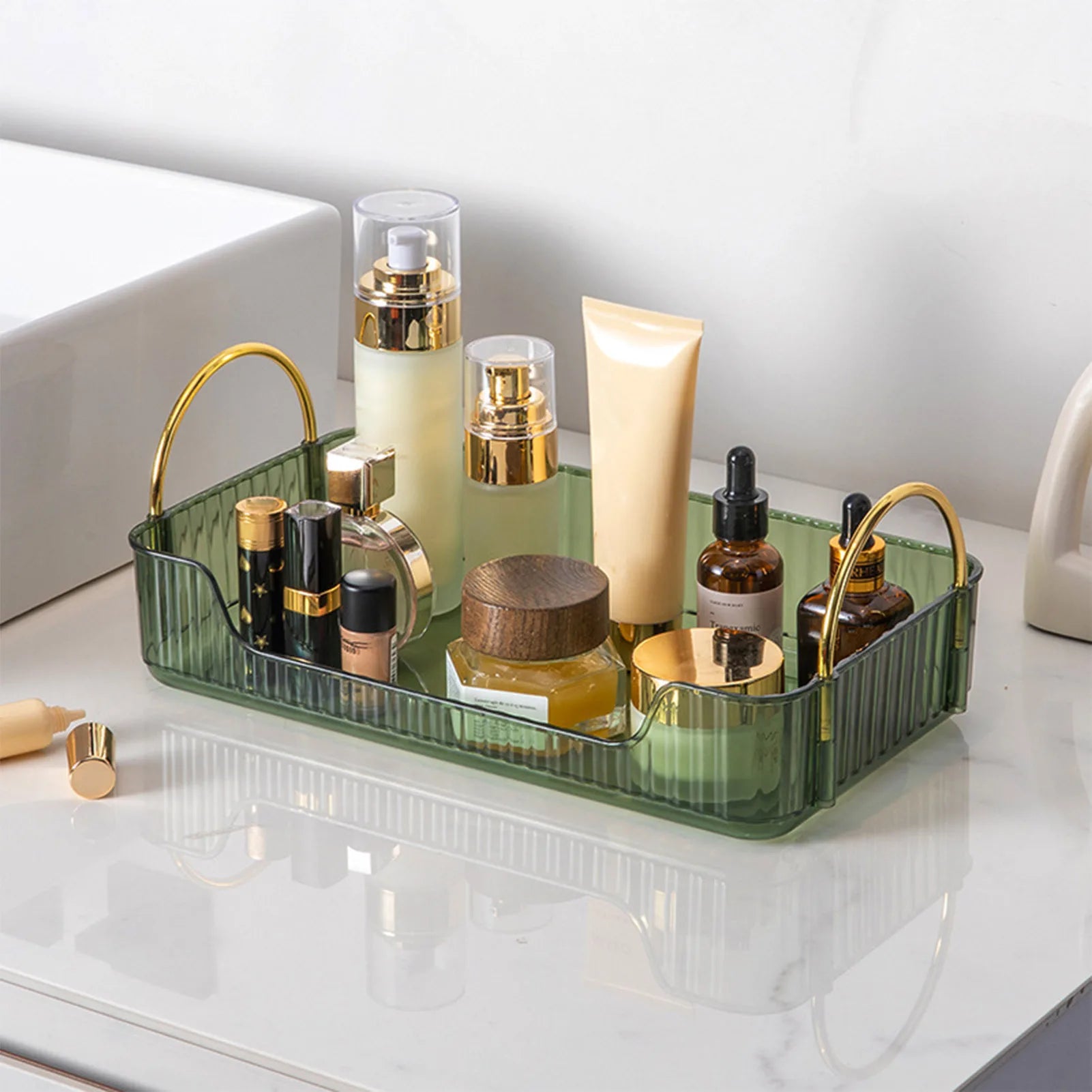 Bathroom Organizer Rack Light Luxury Acrylic Storage Holder For Jewelry Cosmetic Makeup Skincare Hair Accessory Home Storage Box
