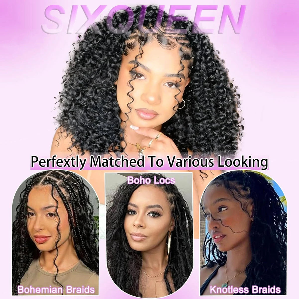 Deep Curly Crochet Braiding Hair Extensions - alternate view