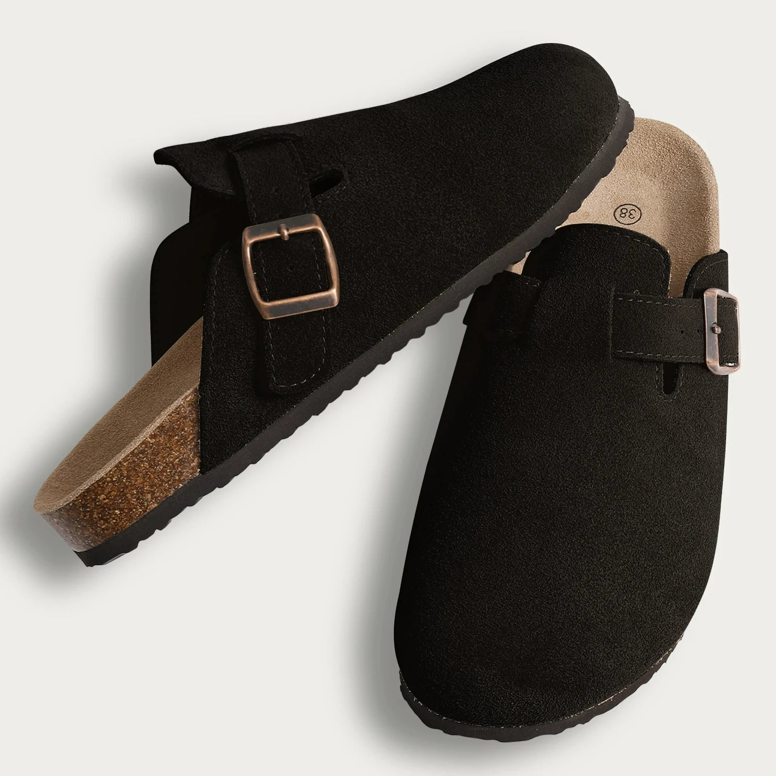 Cork Suede Mules Slippers