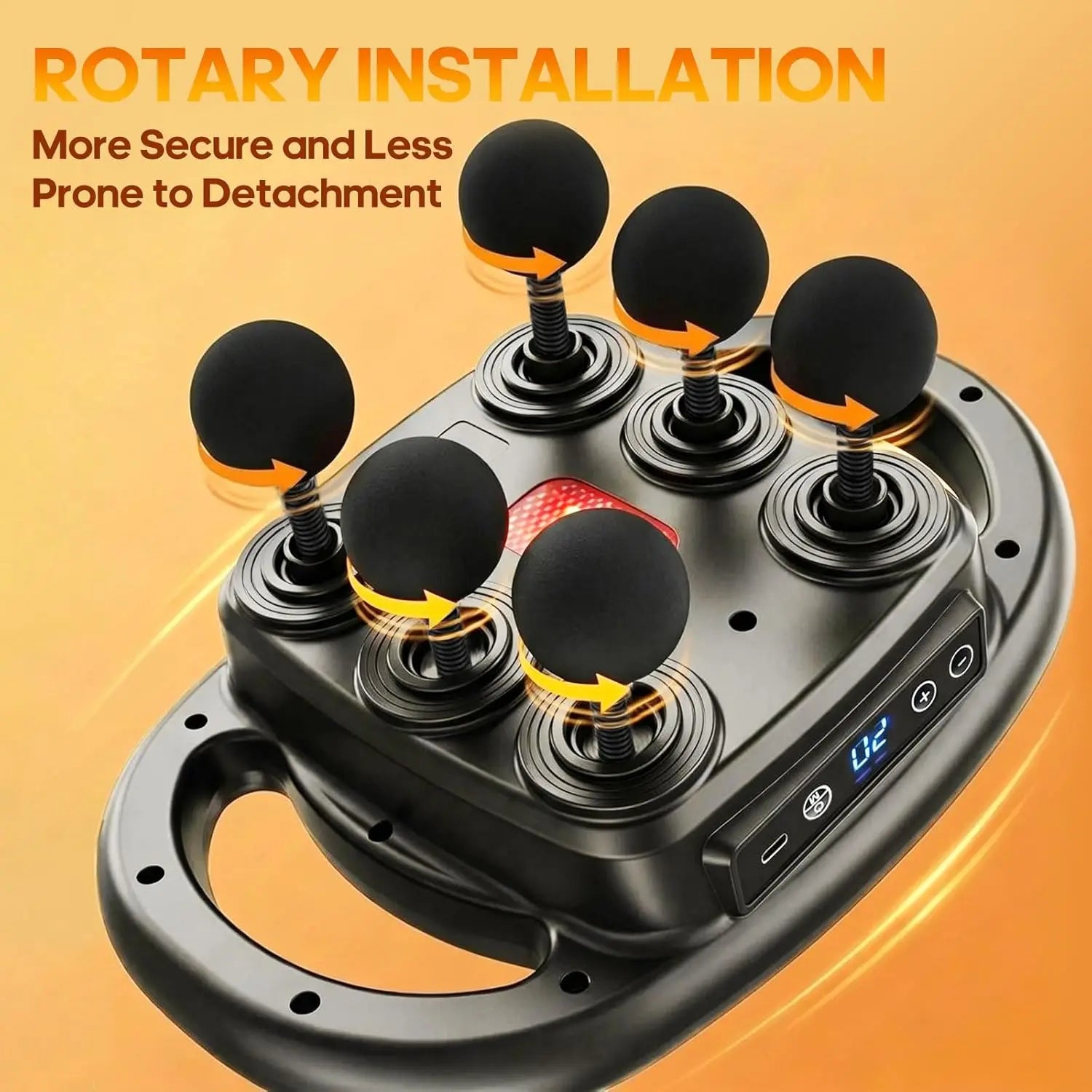 Deep Tissue Massage Gun – 6 Heads, 9 Speed Levels, 4 Modes, USB-C Rechargeable