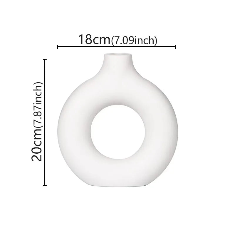 Minimalist Donut-Shaped Flower Vase