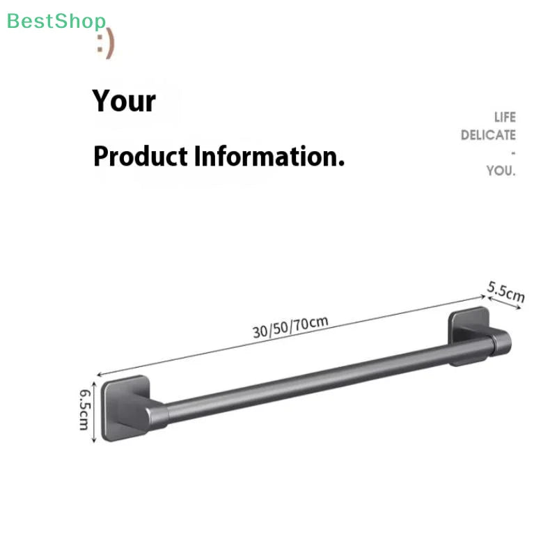 ♥Bathroom Towel Bar/Hook/Towel Rack/Kitchen Rag Rack Wall Mount Shelf Punch Free Bathroom Accessories