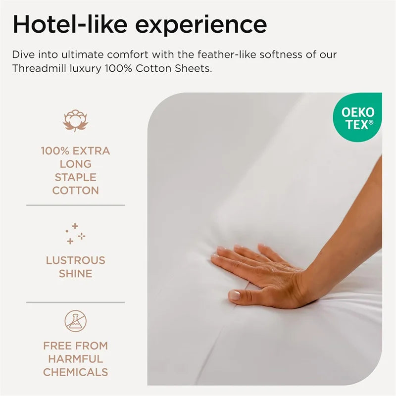1000TC Egyptian Cotton Bed Sheet Set - detail view