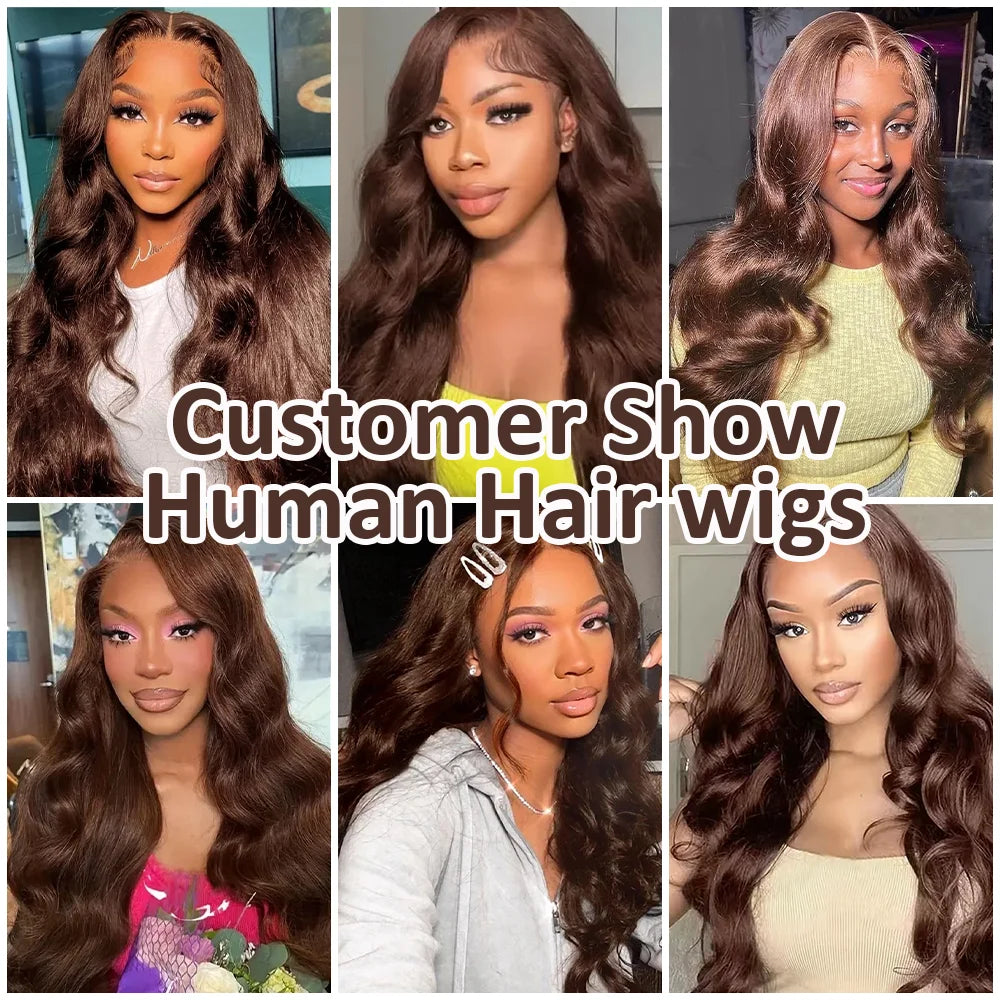 Chocolate Brown Body Wave HD Lace Wig