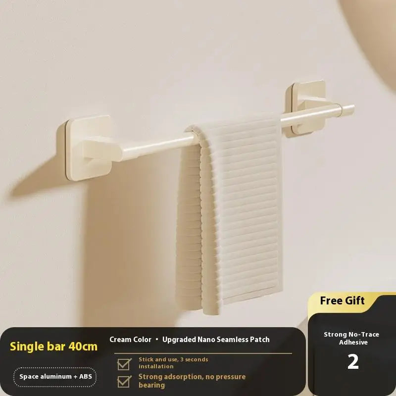 ♥Bathroom Towel Bar/Hook/Towel Rack/Kitchen Rag Rack Wall Mount Shelf Punch Free Bathroom Accessories