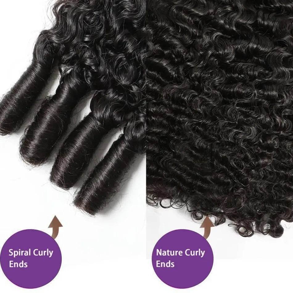 32" Burmese Curly Human Hair Bundles – Virgin Raw Water Wave Extensions, Natural Black