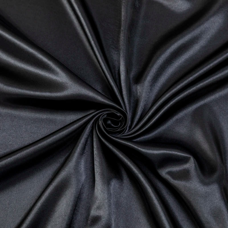 Black Satin Fitted Sheet Set