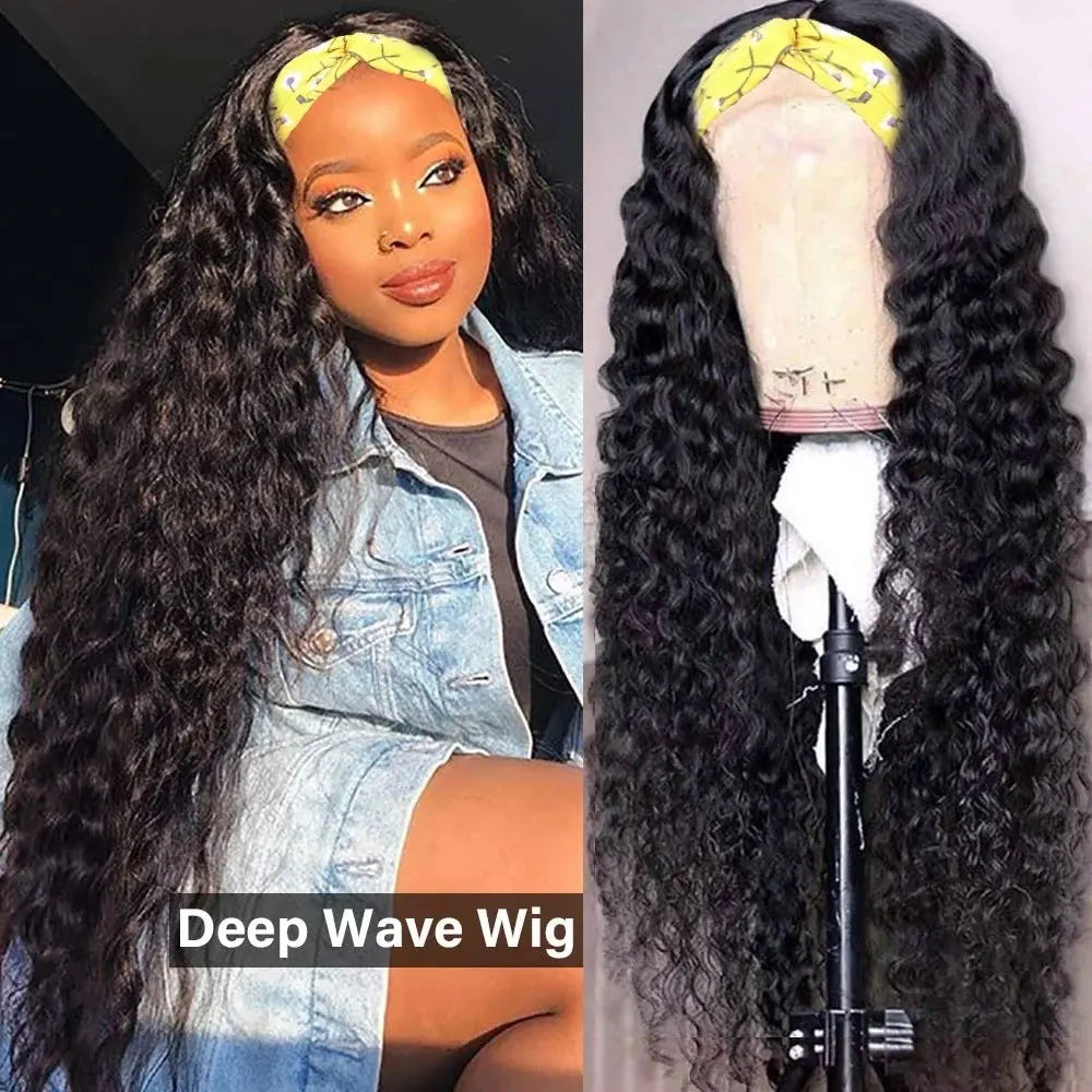 Jerry Curly Headband Wig – Kinky Curly Human Hair, 3-in-1 Clip-In, No Sew-In Needed