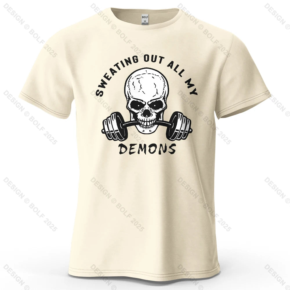 Skull Graphic Oversized Gym T-Shirt