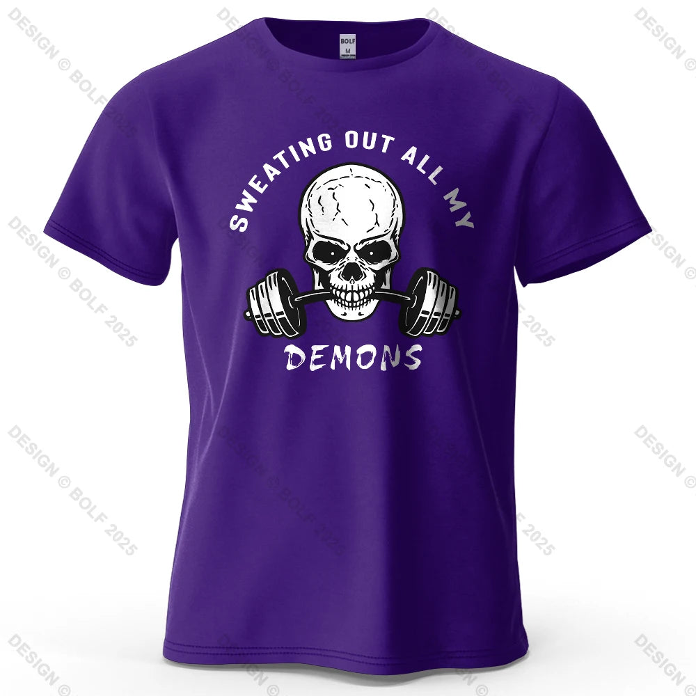 Skull Graphic Oversized Gym T-Shirt