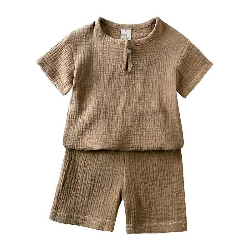 Kids' Cotton Linen Two-Piece Summer Set