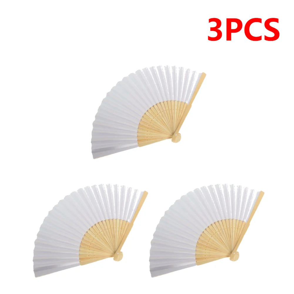 DIY Blank Paper Folding Fans