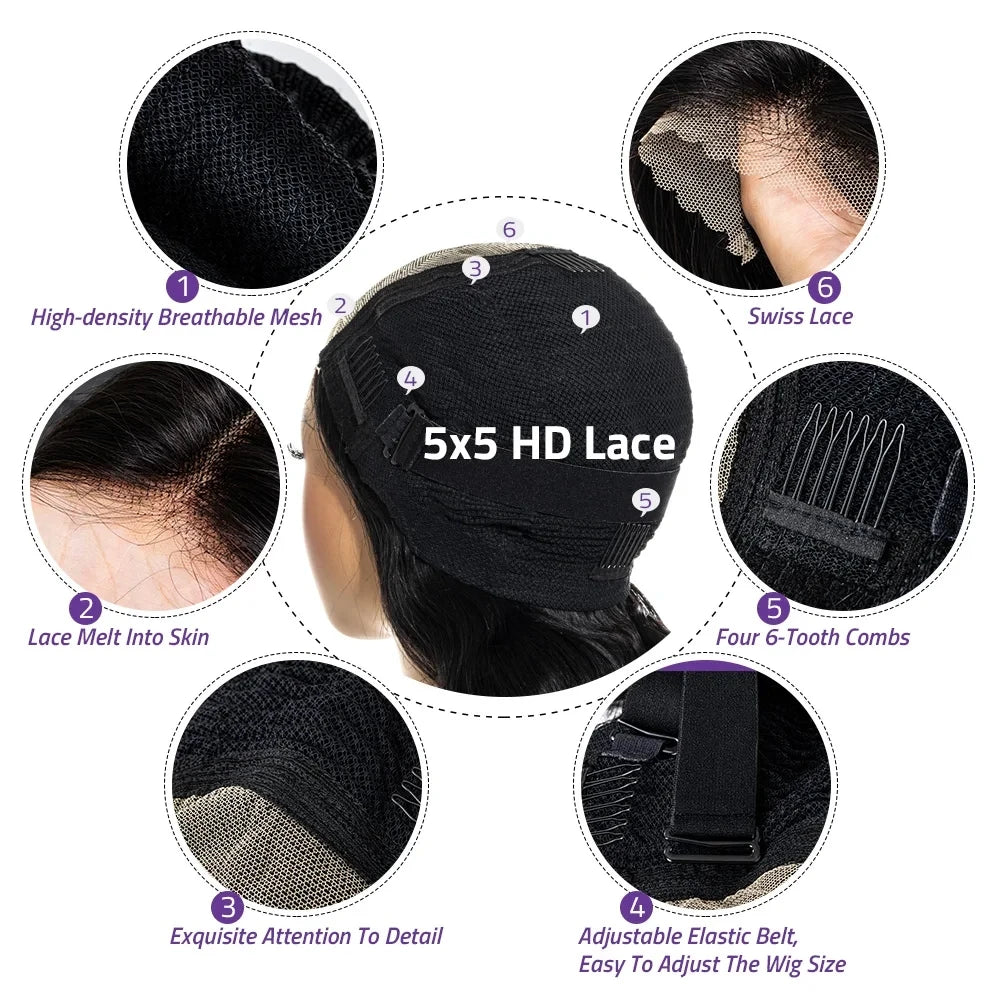 HD Transparent Body Wave Lace Wig