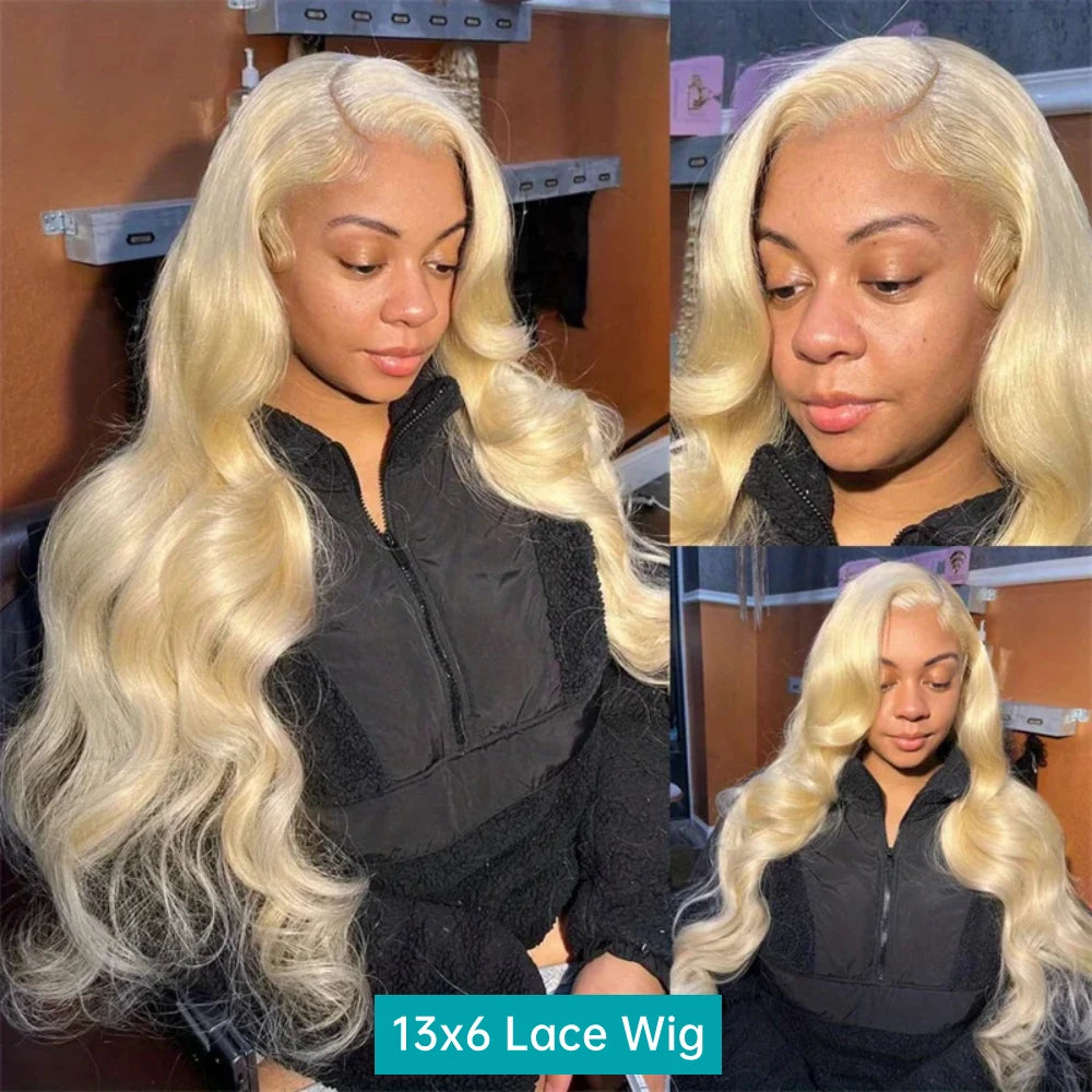 13x6/13x4 HD Lace Front Wig – Human Hair Body Wave, Blonde #613, 220% Density with Baby Hair