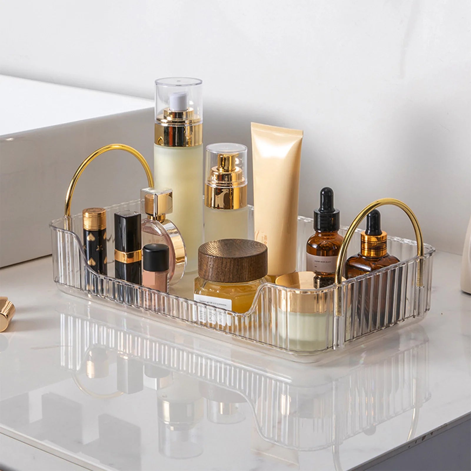 Bathroom Organizer Rack Light Luxury Acrylic Storage Holder For Jewelry Cosmetic Makeup Skincare Hair Accessory Home Storage Box
