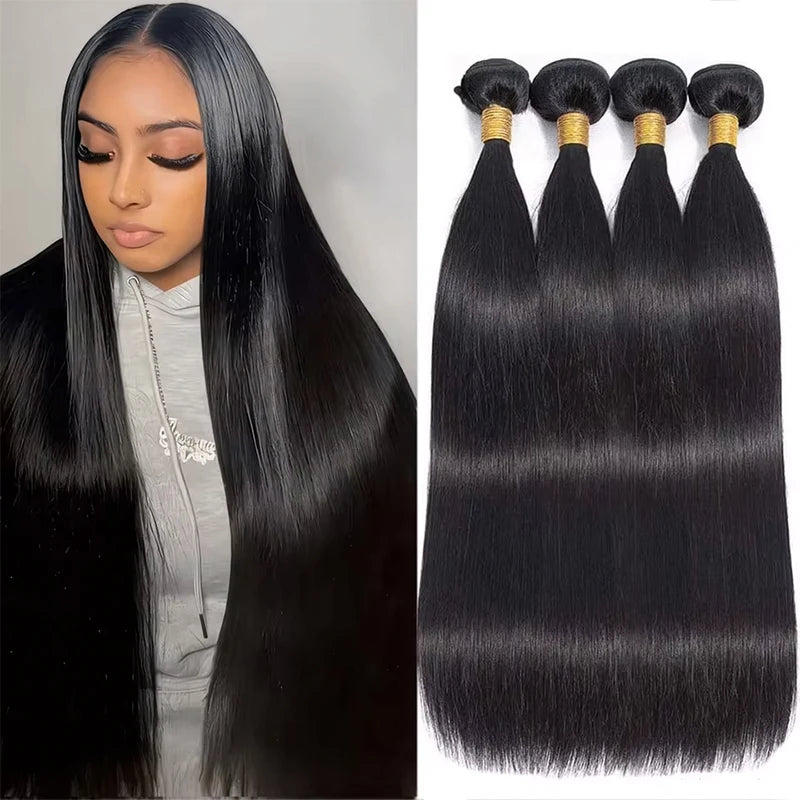 Brazilian Human Hair Bundles, Straight Remy Weave - alternate view