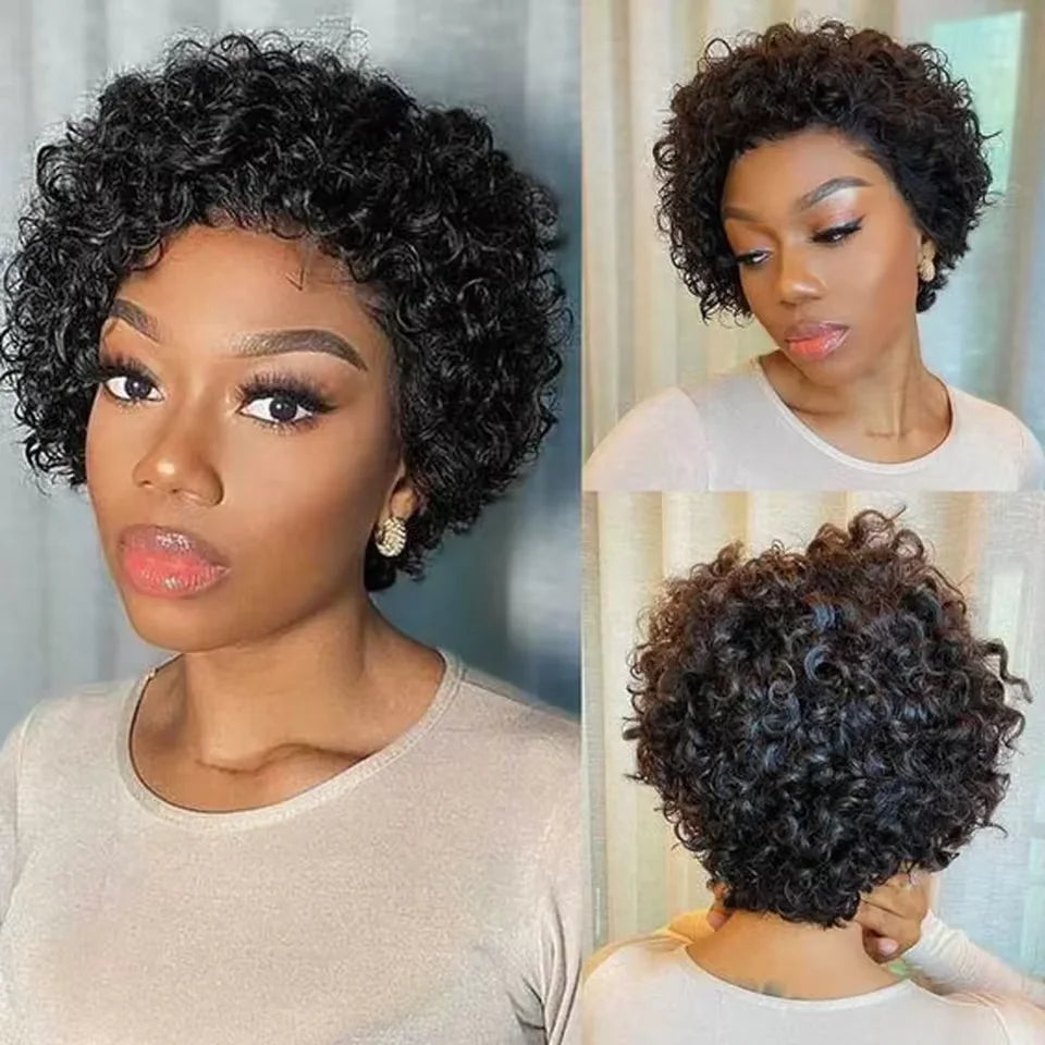 Pixie Cut Curly Lace Front Wig - detail view