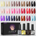Nail Gel Polish Kit 21PCS 8ML Glitter Nails Art Gel Varnish for Beginner Manicure Salon & Home Professional Art DIY Supplies Set
