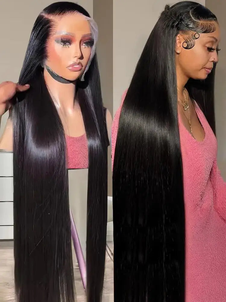 5x5 HD Transparent Lace Front Wig – Bone Straight Human Hair, 200% Density, up to 46"