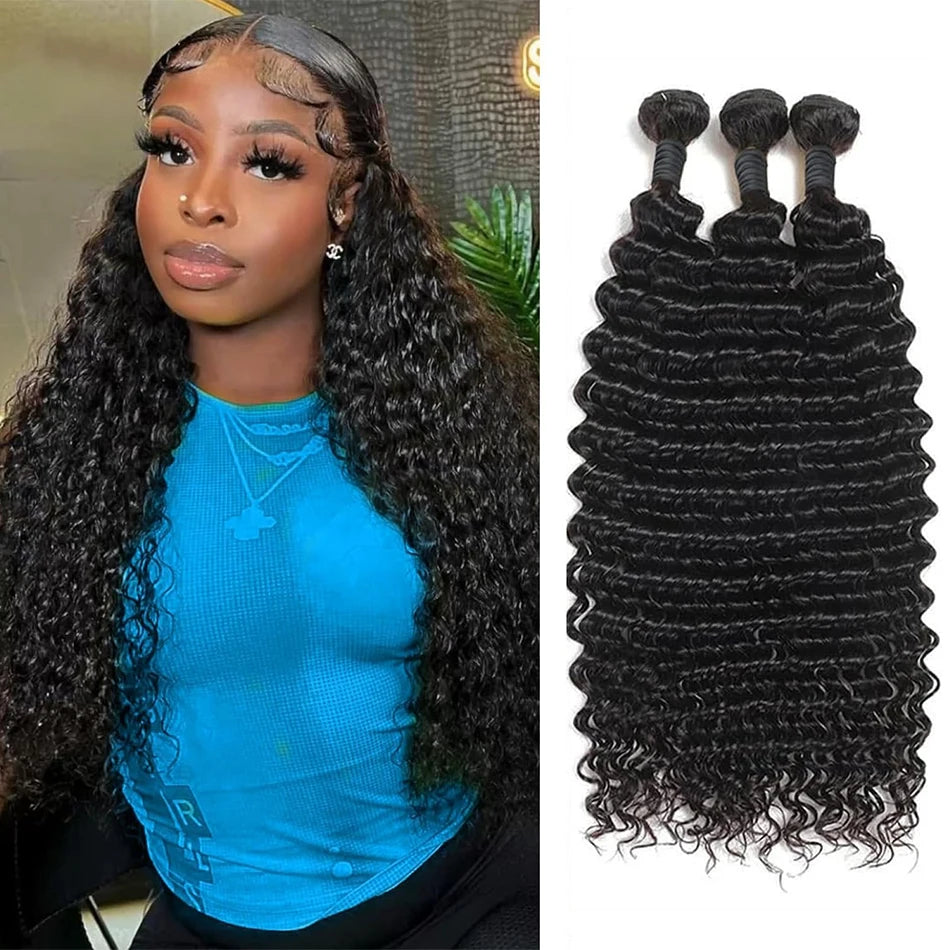 Burmese Raw Curly Deep Wave Human Hair Bundles