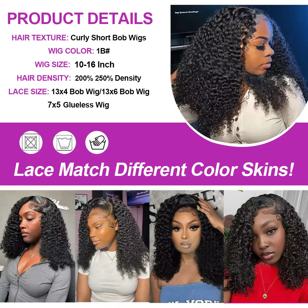 Glueless Water Wave Bob Wig