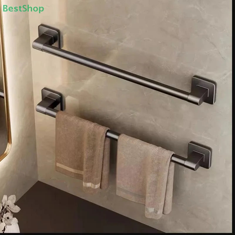 ♥Bathroom Towel Bar/Hook/Towel Rack/Kitchen Rag Rack Wall Mount Shelf Punch Free Bathroom Accessories
