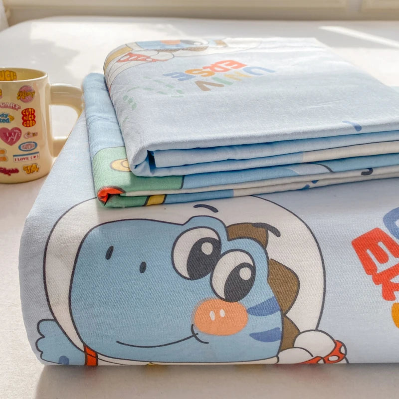 Cartoon Print Cotton Flat Sheet | 100% Cotton | Soft & Breathable | 16 Prints | All Sizes
