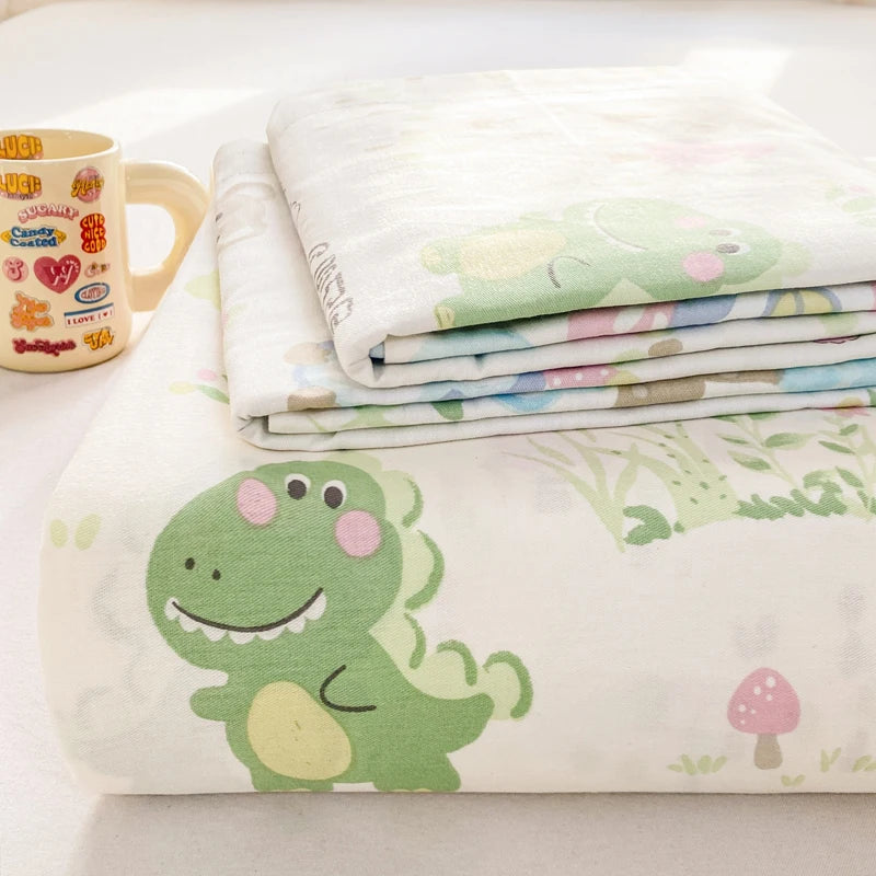 Cartoon Print Cotton Flat Sheet | 100% Cotton | Soft & Breathable | 16 Prints | All Sizes