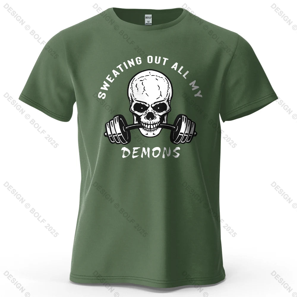 Skull Graphic Oversized Gym T-Shirt