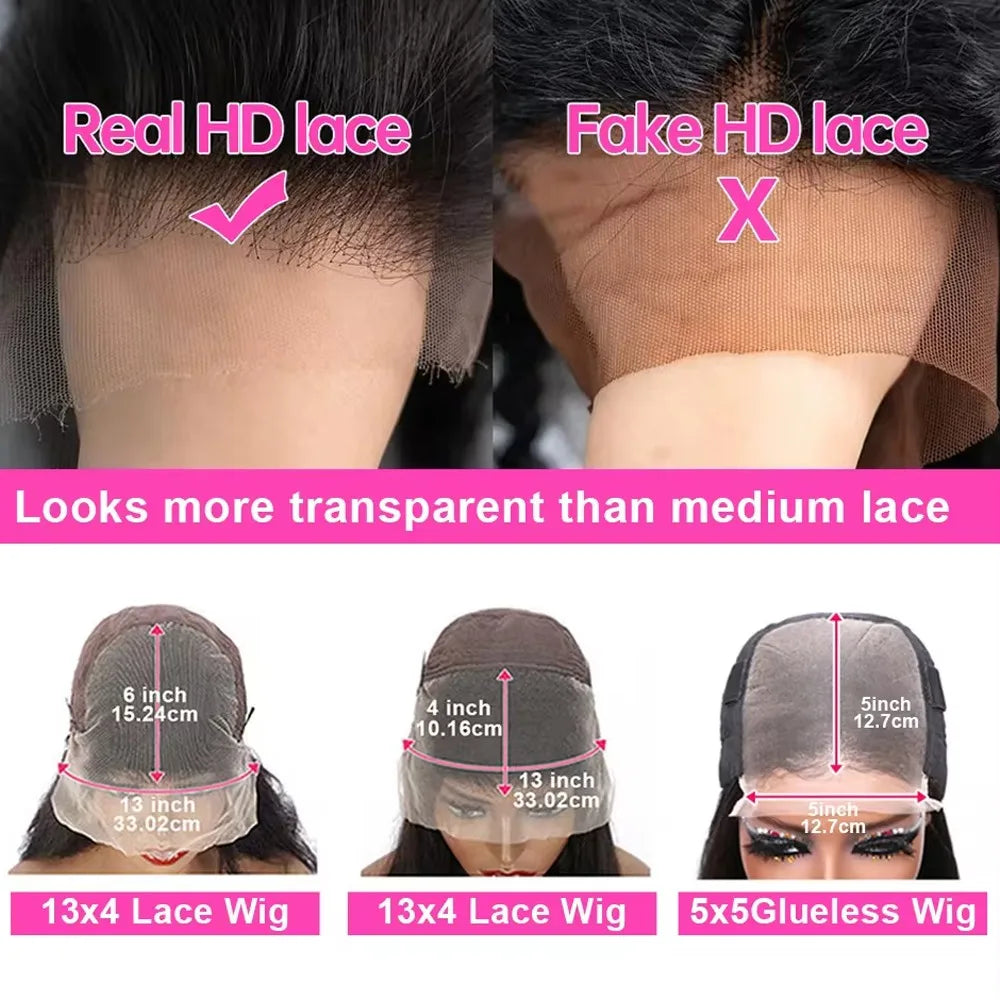 34-Inch Body Wave HD Lace Front Wig - detail view