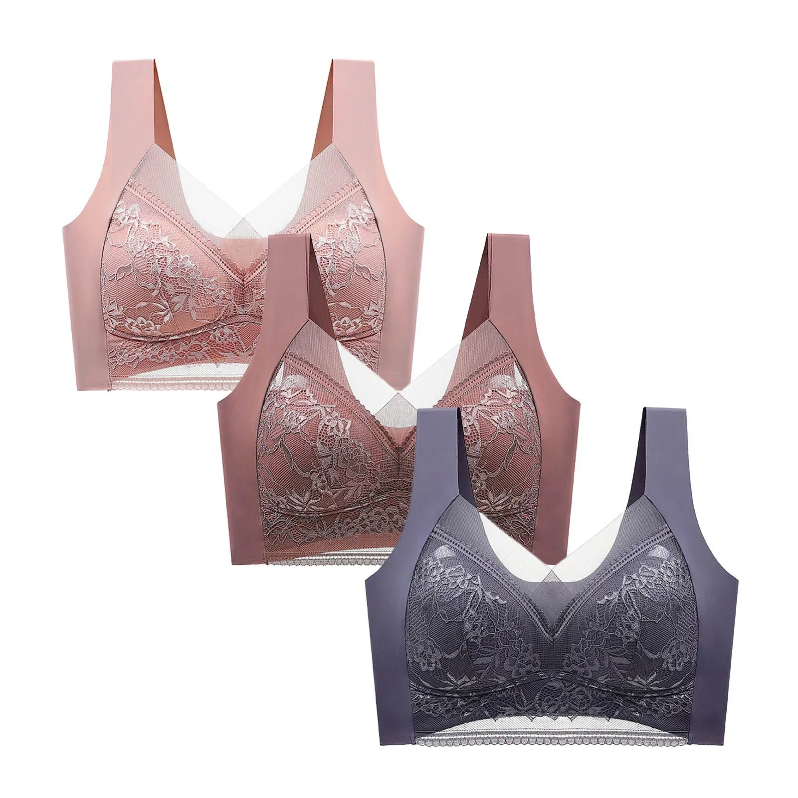 3-Piece Lace Push-Up Bra Set