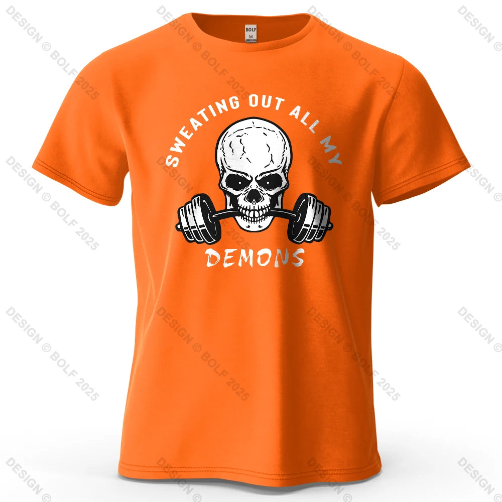 Skull Graphic Oversized Gym T-Shirt