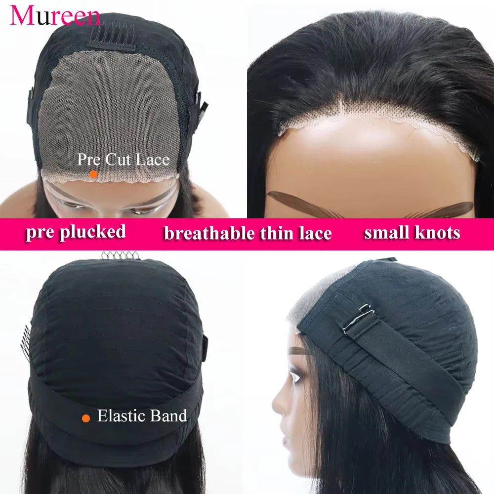 250% Density Glueless Bob Wig, Body Wave - detail view