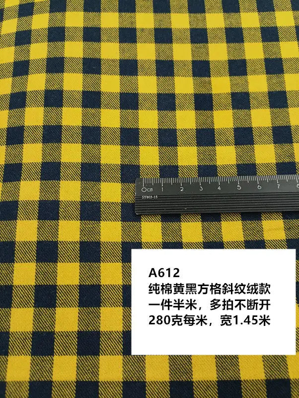 Cotton Twill Plaid Fabric by the Meter