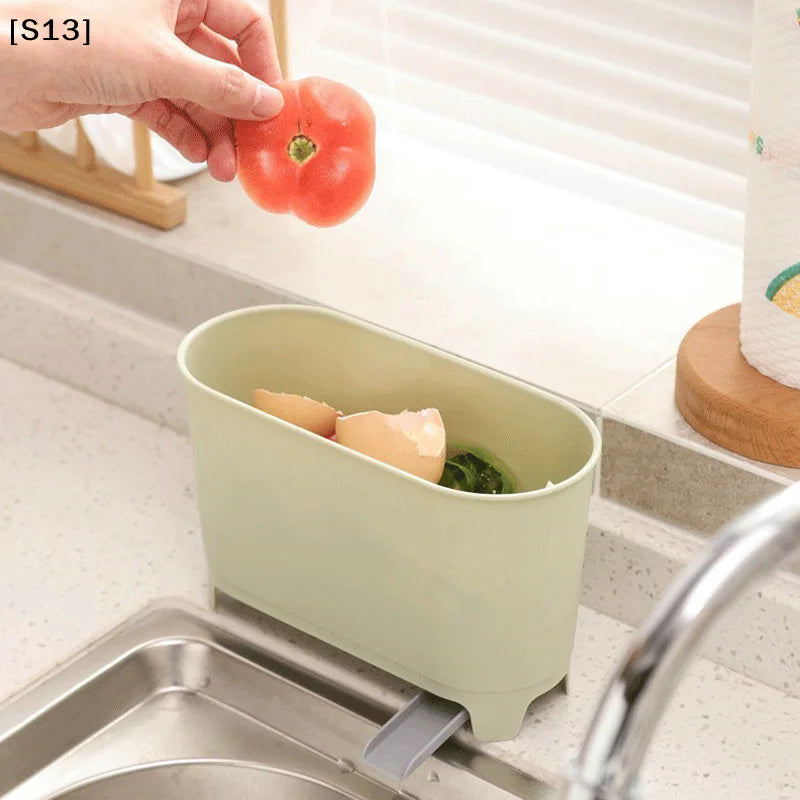 Kitchen Waste Bin Drainable Trash Can Countertop Sink Garbage Cans Home Kitchen Dry Wet Separation Rubbish Bin[Q]Q@