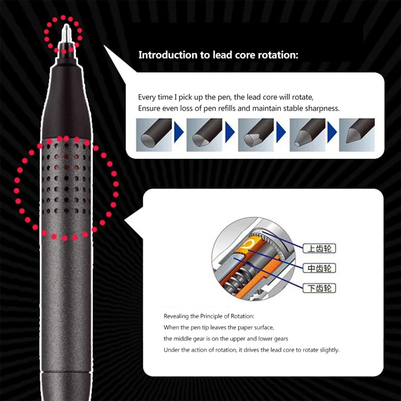 UNI ADVANCE Mechanical Pencil M5-1030 Metal Rod Low Center Gravity Kuru Toga Automatic Rotating Drawing Pencil 0.5mm Stationery
