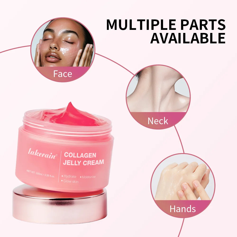 Hydrating Collagen Jelly Facial Cream Niacinamide Hydrolyzed Collagen Soothing Firmness Long Lasting Moisturizer Daily Skincare