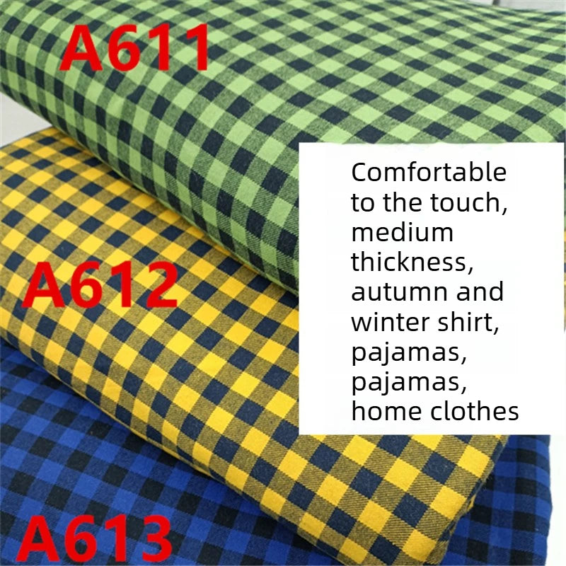 Cotton Twill Plaid Fabric by the Meter - detail view