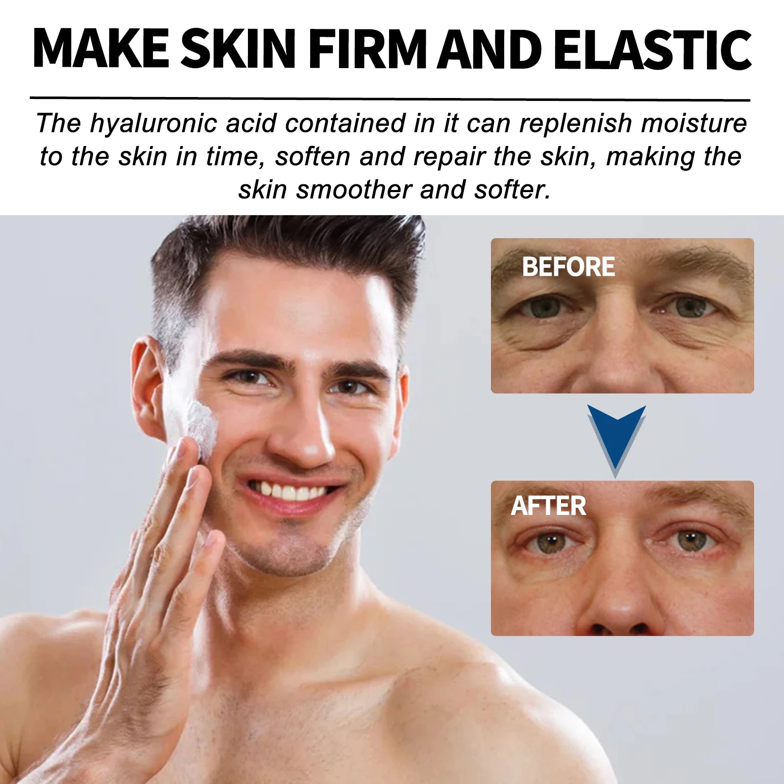 Men's Retinol Collagen Firming Moisturizing Cream Hyaluronic Acid Face Cream Anti-Wrinkle Aging Facial Skin Care Smoothing Hydrating Dry Skin Remedy Reduce Fine Lines Barrier Protection Serum
