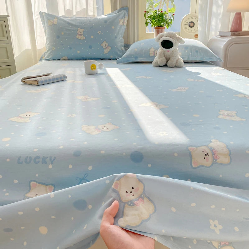 Cartoon Print Cotton Flat Sheet - alternate view
