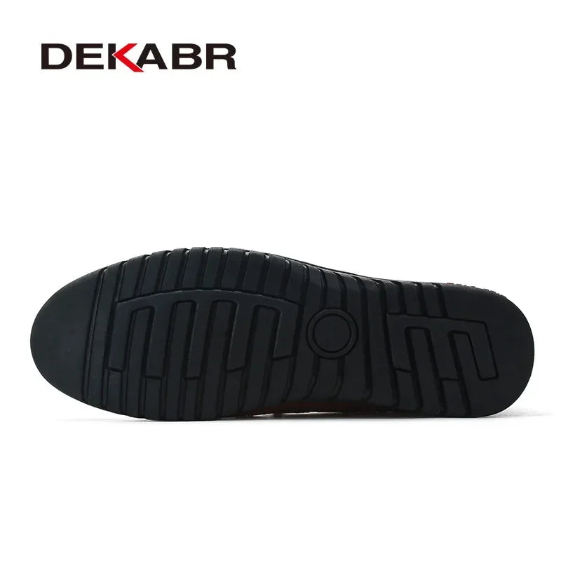 Men's Genuine Leather Slip-On Loafers – Comfortable Casual Shoes