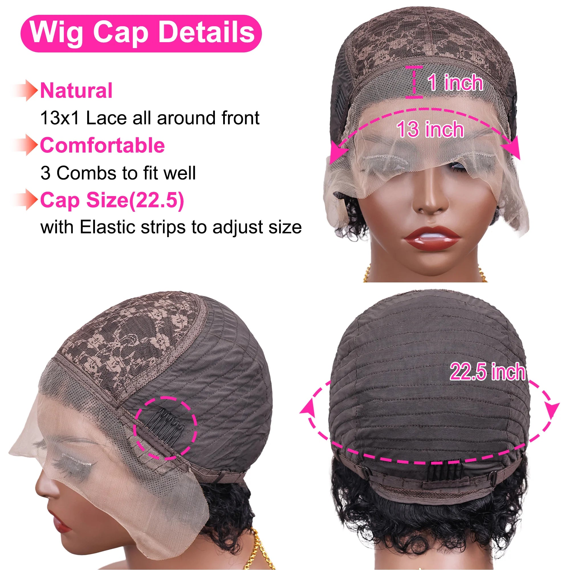 Pixie Cut Curly Lace Front Wig