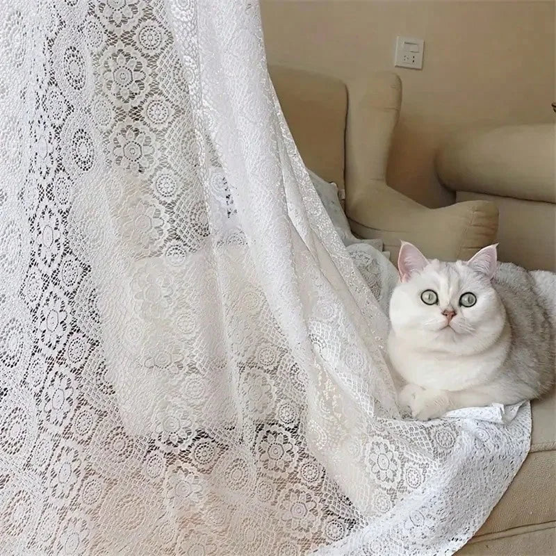 French Lace Embroidered Sheer Curtains (2-Pack) - alternate view