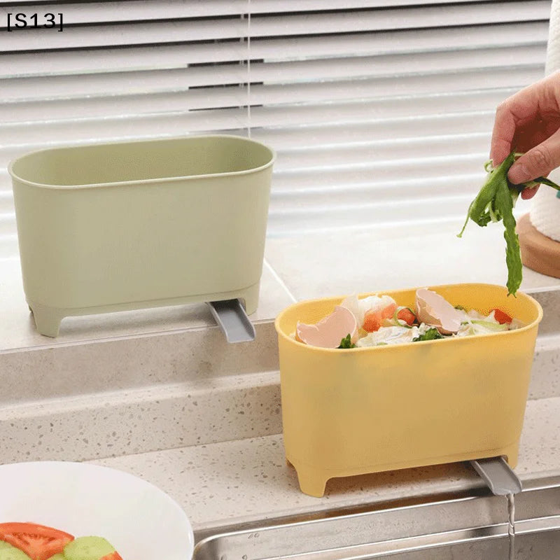Kitchen Waste Bin Drainable Trash Can Countertop Sink Garbage Cans Home Kitchen Dry Wet Separation Rubbish Bin[Q]Q@