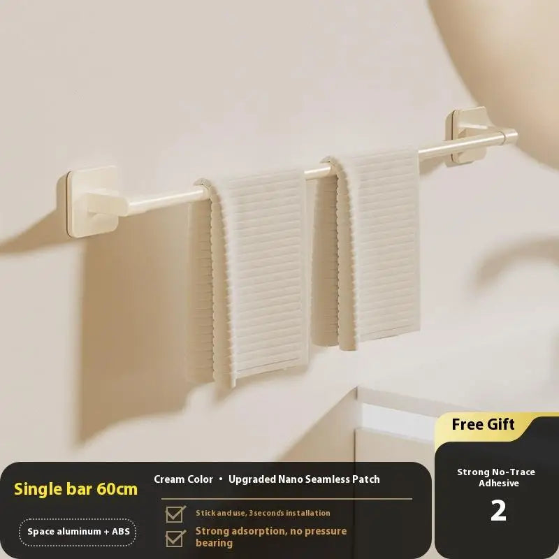 ♥Bathroom Towel Bar/Hook/Towel Rack/Kitchen Rag Rack Wall Mount Shelf Punch Free Bathroom Accessories